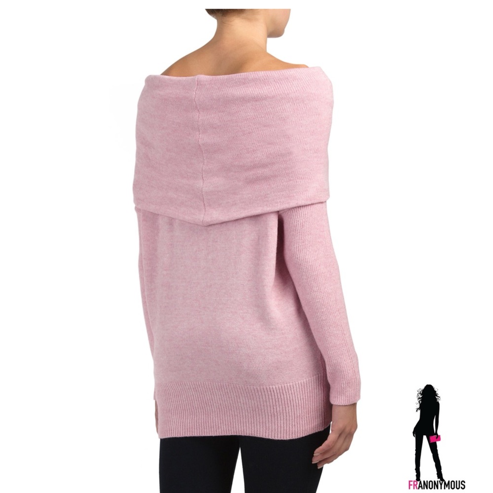 Soft Pink Off the Shoulder/Cowl Neck Sweater - Picture 2 of 4